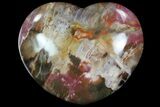 Colorful, Polished Petrified Wood Heart - Triassic #82749-1